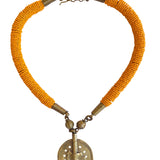 Bursting with color, this stunning Mila beaded necklace perfectly combined with a brass baule bead is unique and one-of-a-kind. Get ready to make a show stopping statement.
