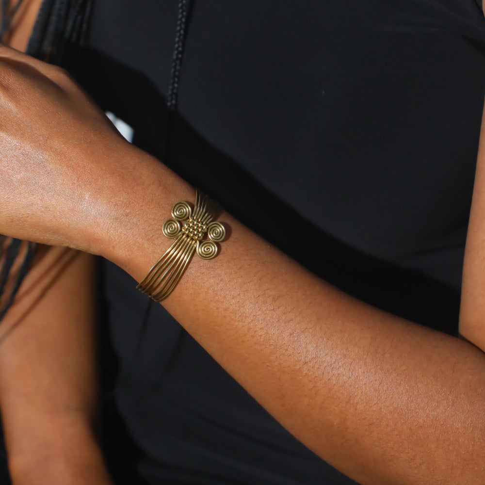 Handcrafted brass wired bracelet for everyday style.