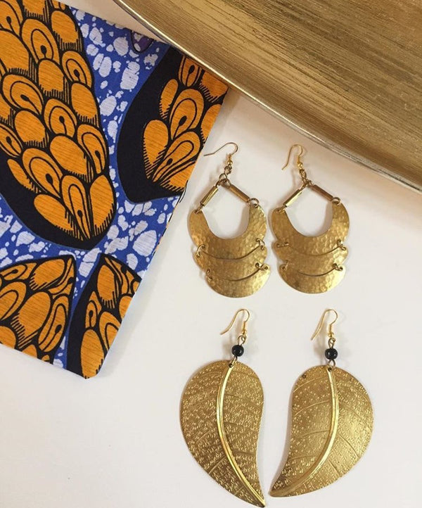Handcrafted brass earrings