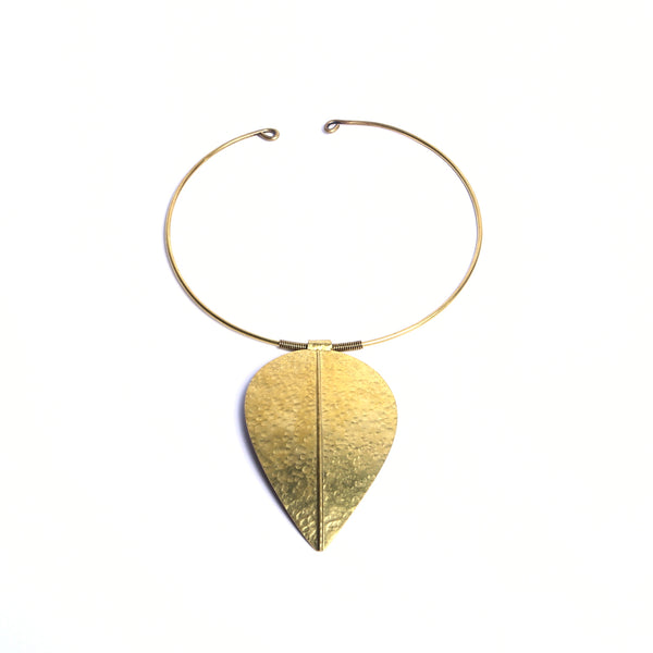 Uniquely handcrafted brass necklace