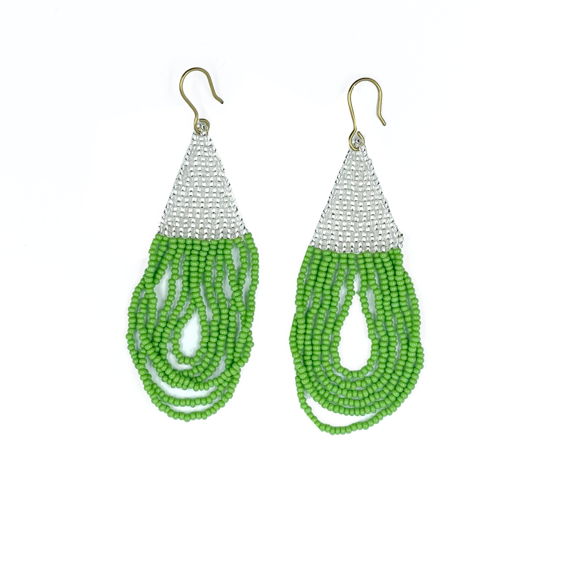 The refined shape and airy feel of these stunning beaded earrings make them easy to wear no matter where life takes you. Add beautiful color to any outfit.