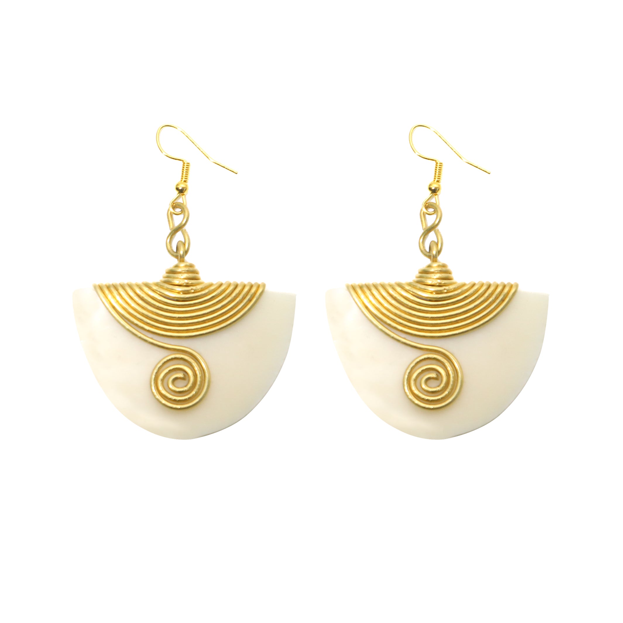 The Enzi earrings are handmade with love. They are lightweight and made from repurposed material. Perfect for any occasion. 
