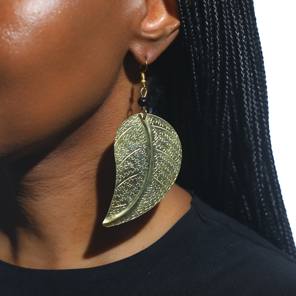 Inspired by nature, these brass leaf earrings captured the essence of nature's beauty.