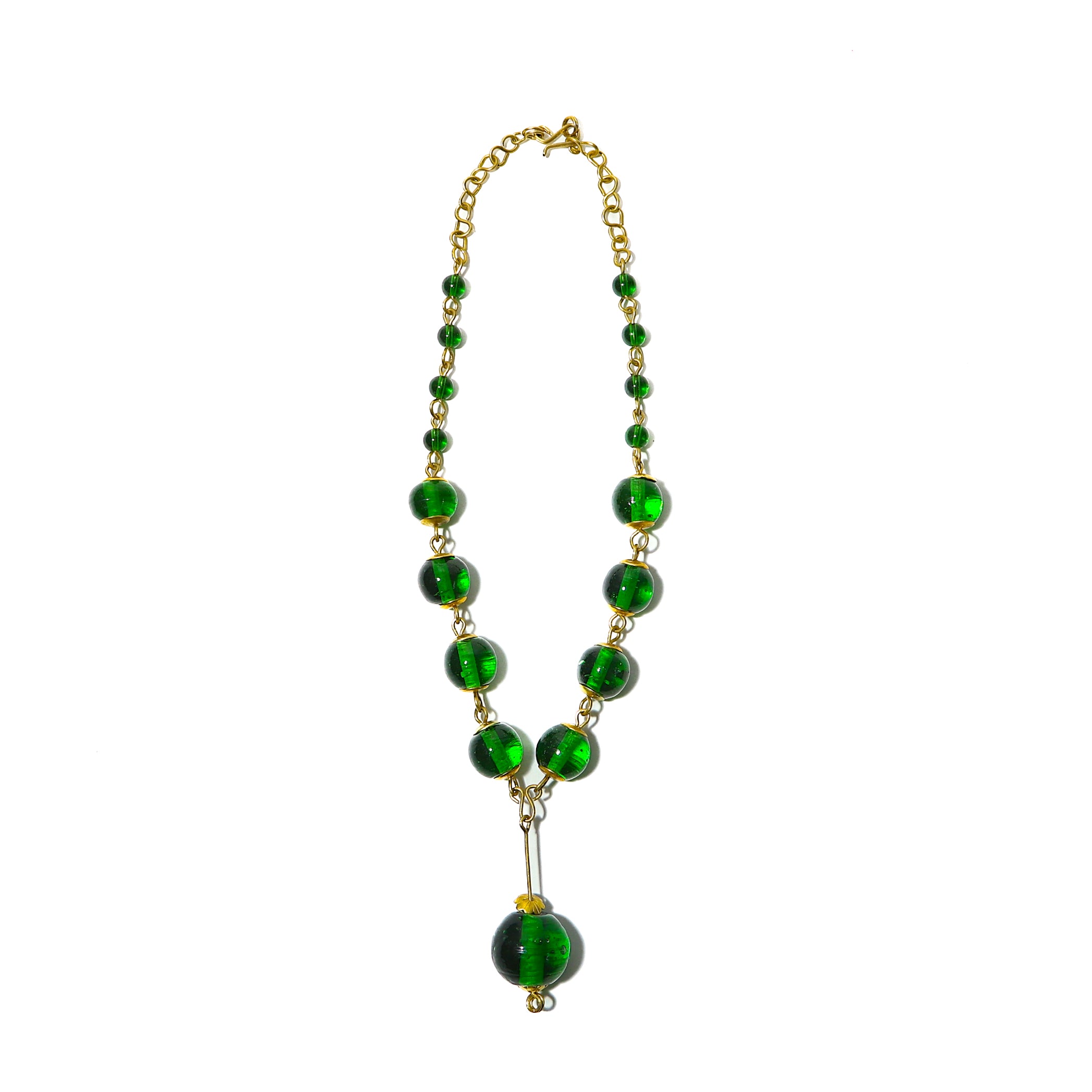 The Makena II necklace is bold and delicate. Made from recycled glass bottles. Pair it with the earrings for a stunning look.