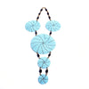 Eye-catching handcrafted statement necklace in this gorgeous sky blue. Each bead is intricately strung by hand. Truly unique and one-of-a-kind African necklace.